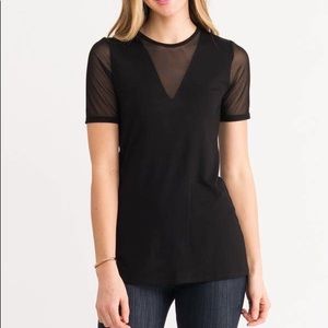 Agnes and Dora sheer v neck tee